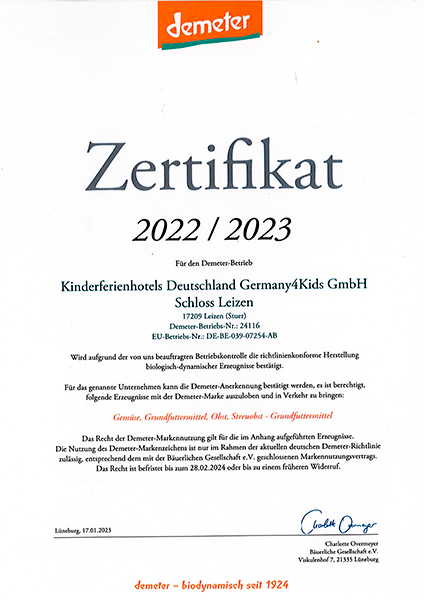 Demeter Zertifikat 2002/2023, p.1