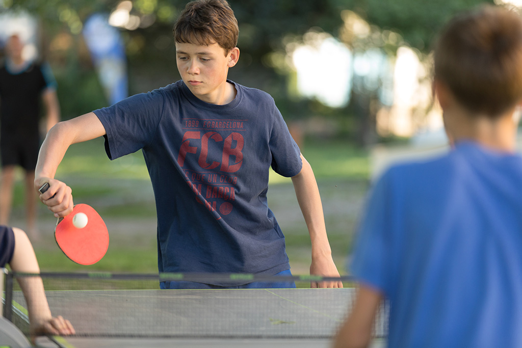 Table tennis on our terrace